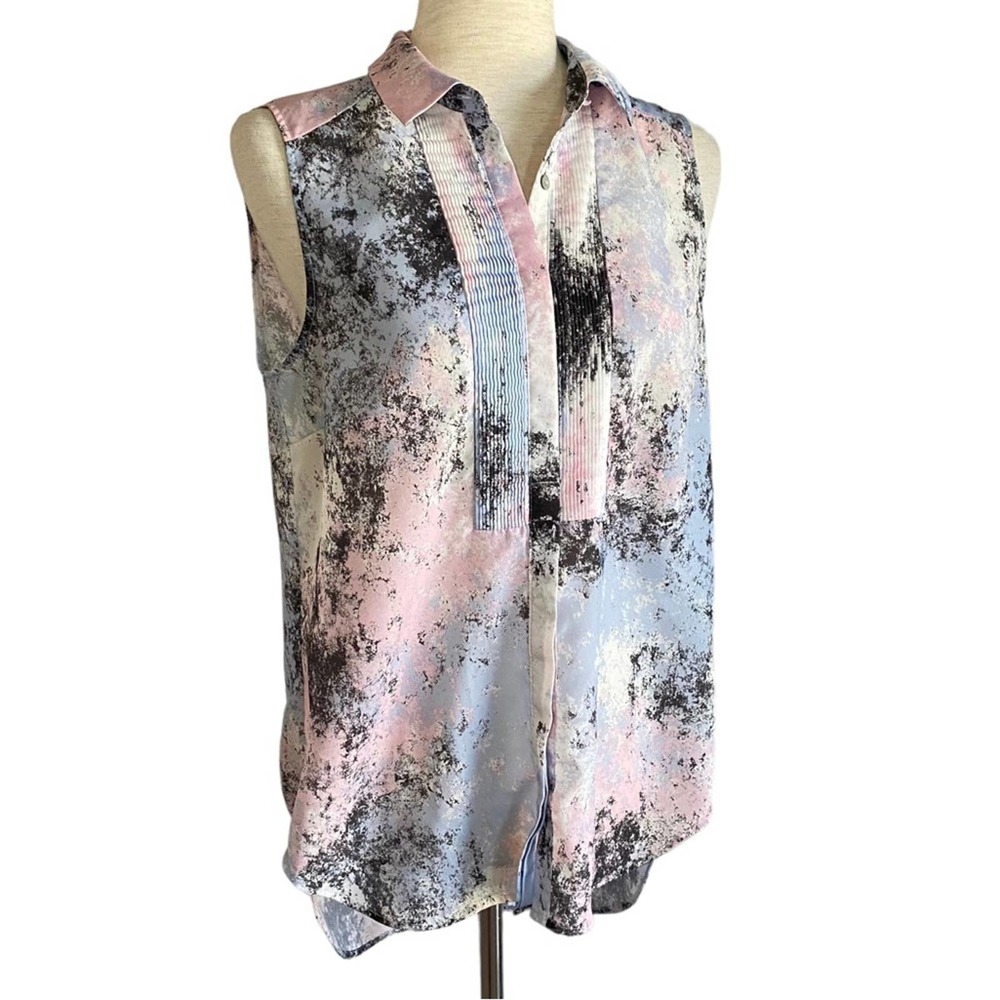 H&M Pastel Pink and Light Blue Abstract Sleeveless Tank Top - Picture 3 of 7